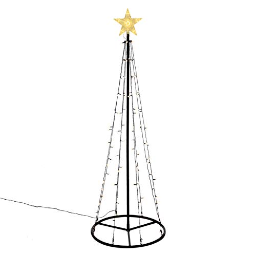 106 LED warm weiß Lichtpyramide mit Leucht-Stern Lichterbaum 180 cm Baum mit Stern Trafo Timer Weihnachtsbaum Xmas-Deko Außen Leuchtbaum 106 LED warm weiß Lichtpyramide mit Leucht-Stern Lichterbaum 180 cm Baum mit Stern Trafo Timer Weihnachtsbaum Xmas-Deko Außen Leuchtbaum von Nipach GmbH