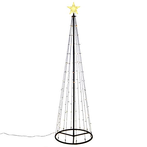140 LED warm weiß Lichtpyramide mit Leucht-Stern Lichterbaum 240 cm Baum mit Stern Trafo Weihnachtsbaum Weihnachtsdeko Außen Leuchtbaum 140 LED warm weiß Lichtpyramide mit Leucht-Stern Lichterbaum 240 cm Baum mit Stern Trafo Weihnachtsbaum Weihnachtsdeko Außen Leuchtbaum von Nipach GmbH