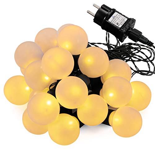 Nipach GmbH LED Partylichterkette Partybeleuchtung Lichterkette Weihnachten Hochzeit – 20 Leuchtkugeln Trafo grünes Kabel – innen & außen – warm-weiß Nipach GmbH LED Partylichterkette Partybeleuchtung Lichterkette Weihnachten Hochzeit – 20 Leuchtkugeln Trafo grünes Kabel – innen & außen – warm-weiß von Nipach GmbH