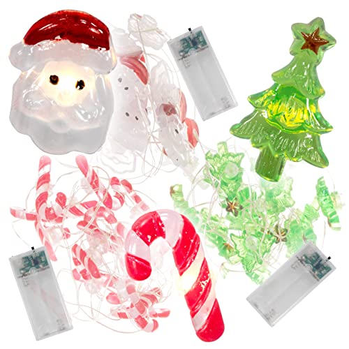 Nipach GmbH 3er Set 20 LED Lichterkette warmweiß Baum-Weihnachtsmann-Zuckerstange Weihnachten Batterie Timer Weihnachtsdekoration Weihnachtsbaumkette Nipach GmbH 3er Set 20 LED Lichterkette warmweiß Baum-Weihnachtsmann-Zuckerstange Weihnachten Batterie Timer Weihnachtsdekoration Weihnachtsbaumkette von Nipach GmbH
