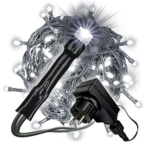 Nipach GmbH 400 LED Lichterkette weiß für Innen Aussen grünes Kabel Trafo 50 Meter Weihnachtsbeleuchtung Weihnachtsdeko Partydeko Partylichter Nipach GmbH 400 LED Lichterkette weiß für Innen Aussen grünes Kabel Trafo 50 Meter Weihnachtsbeleuchtung Weihnachtsdeko Partydeko Partylichter von Nipach GmbH