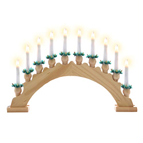 Schwibbogen aus Holz braun 10 Lichter Leuchtfarbe: weiß Leuchtbogen Lichterbogen Rundbogen Adventsleuchter Weihnachtsbeleuchtung Weihnachtsdeko Schwibbogen aus Holz braun 10 Lichter Leuchtfarbe: weiß Leuchtbogen Lichterbogen Rundbogen Adventsleuchter Weihnachtsbeleuchtung Weihnachtsdeko von Nipach GmbH