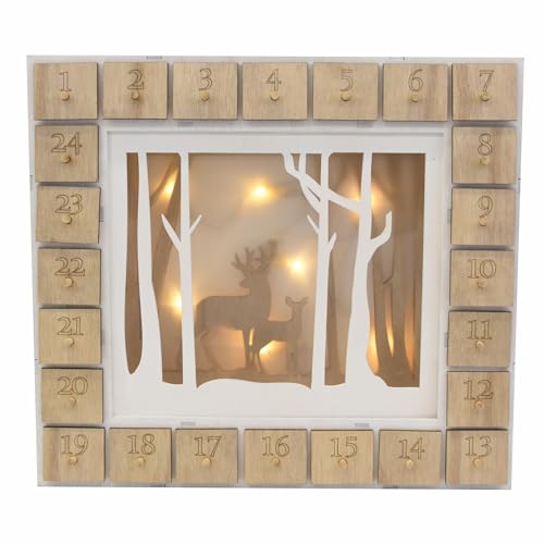 Weihnachts-Adventskalender "Wald" aus Holz 7 LED Batterie Timer Weihnachten Holz-Kalender Zimmer-Deko Xmas-Deko Fenster-Deko Weihnachts-Deko Weihnachts-Adventskalender "Wald" aus Holz 7 LED Batterie Timer Weihnachten Holz-Kalender Zimmer-Deko Xmas-Deko Fenster-Deko Weihnachts-Deko von Nipach GmbH