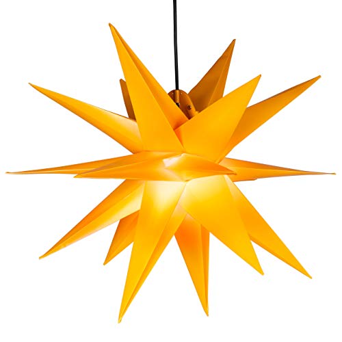 Weihnachtsstern 1 LED warm weiß - Farbe GELB - 3D Lichter-Stern Dekostern 55 cm Fensterdeko PVC Dekostern Weihnachtsdeko Batterie Timer Xmas Weihnachtsstern 1 LED warm weiß - Farbe GELB - 3D Lichter-Stern Dekostern 55 cm Fensterdeko PVC Dekostern Weihnachtsdeko Batterie Timer Xmas von Nipach GmbH