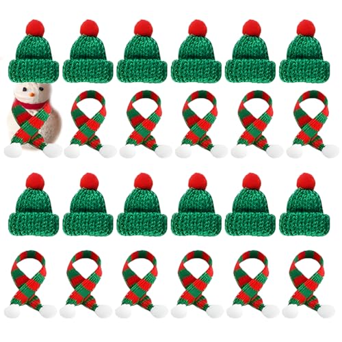 24 Stücke Mini Weihnachtsmütze und Schal Set, Mini-Strickmütze des Weihnachten Lutscherhut, Weinflasche Abdeckung Dekoration Hut mit Schal für Tischdekoration Schneemann Geschenk Dekoration (Grün) 24 Stücke Mini Weihnachtsmütze und Schal Set, Mini-Strickmütze des Weihnachten Lutscherhut, Weinflasche Abdeckung Dekoration Hut mit Schal für Tischdekoration Schneemann Geschenk Dekoration (Grün) von Nircho