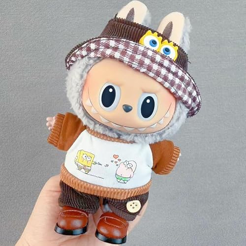 3 Sets süßer Puppenkleidung für Labubu, Plüschkleidung für 17cm Puppe, Bekleidungs-Sets für Labubu(Keine Puppe nur Kleidung), Puppenzubehör Dress Up Geschenk von Nircho