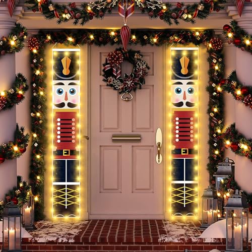 Nussknacker-Weihnachtsbanner Mit Lichtern, Weihnachten Dekorationen Nussknacker Soldat Modell Hänges Banner, Weihnachtsbanner Urlaub Dekoration für Haustür, Veranda, Garten, Hof, Tor, 32 x 180 cm Nussknacker-Weihnachtsbanner Mit Lichtern, Weihnachten Dekorationen Nussknacker Soldat Modell Hänges Banner, Weihnachtsbanner Urlaub Dekoration für Haustür, Veranda, Garten, Hof, Tor, 32 x 180 cm von Nircho