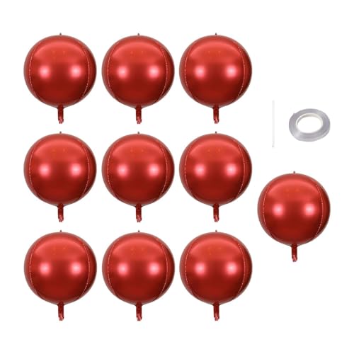 Nishiyuenyi 10 Stück 22 Zoll Folienballons mit Zubehör für Feiern, Granat von Nishiyuenyi