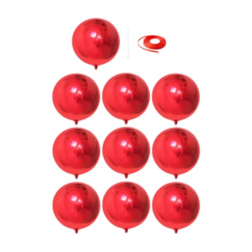 Nishiyuenyi 10 Stück 22 Zoll Folienballons mit Zubehör für Feiern, Rot von Nishiyuenyi