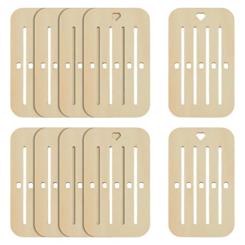 Nishiyuenyi 10 Stück Webkarten Aus Holz, Webbrett für Armbänder, für Rückengurte, für Anfänger, Bastelwerkzeug, Gürtel, Webwerkzeuge, Webkarten Nishiyuenyi 10 Stück Webkarten Aus Holz, Webbrett für Armbänder, für Rückengurte, für Anfänger, Bastelwerkzeug, Gürtel, Webwerkzeuge, Webkarten von Nishiyuenyi