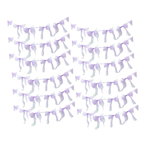 Nishiyuenyi 12 Stück Schleifen Girlande Festschmuck Wandschmuck Hängeschmuck Schleifenbanner Schnell Montierbar für EIN Festliches Flair für Tisch Und Hintergrund, Lila Nishiyuenyi 12 Stück Schleifen Girlande Festschmuck Wandschmuck Hängeschmuck Schleifenbanner Schnell Montierbar für EIN Festliches Flair für Tisch Und Hintergrund, Lila von Nishiyuenyi