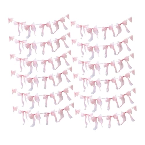 Nishiyuenyi 12 Stück Schleifen Girlande Festschmuck Wandschmuck Hängeschmuck Schleifenbanner Schnell Montierbar für EIN Festliches Flair für Tisch Und Hintergrund, Rosa Netz Nishiyuenyi 12 Stück Schleifen Girlande Festschmuck Wandschmuck Hängeschmuck Schleifenbanner Schnell Montierbar für EIN Festliches Flair für Tisch Und Hintergrund, Rosa Netz von Nishiyuenyi