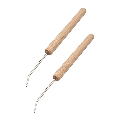 Nishiyuenyi 2 Häkelnadeln für Strickprojekte, Holzgriff, Nadelhaken, DIY Werkzeug von Nishiyuenyi