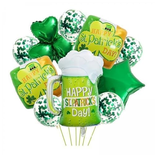 Nishiyuenyi 2 X 11 Stück St. Patrick's Day Luftballons, Partydekorationen, Neuartige Aluminiumfolien Luftballons für, Festival, Partygeschenke von Nishiyuenyi