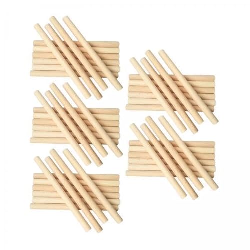 Nishiyuenyi 2 X 50 Stück Holzdübelstangen, Unlackierte Dübelstangen, Holz Bastelstäbe, Dübelstangen für Bastel Und Kunstprojekte von Nishiyuenyi
