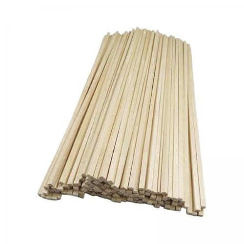 Nishiyuenyi 2 X 50 Stück Quadratische Holzdübelstangen, Unbehandelte Holzstäbe, Holzhandwerk, Kleine Künste, Lange Dübelstreifen für Handwerk, Hobby, Modellmateri von Nishiyuenyi