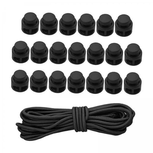 Nishiyuenyi 2X 20 Stück Schnurschlösser mit Gefedertem Schieber + 3 M Bungee Seil Nishiyuenyi 2X 20 Stück Schnurschlösser mit Gefedertem Schieber + 3 M Bungee Seil von Nishiyuenyi