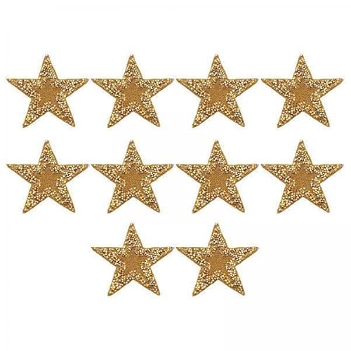 Nishiyuenyi 2x 10 Stück Stern Applikationen für Kreative Reparaturen, Goldfarben von Nishiyuenyi