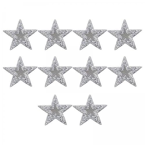 Nishiyuenyi 2x 10 Stück Stern Applikationen für Kreative Reparaturen, Silber Nishiyuenyi 2x 10 Stück Stern Applikationen für Kreative Reparaturen, Silber von Nishiyuenyi