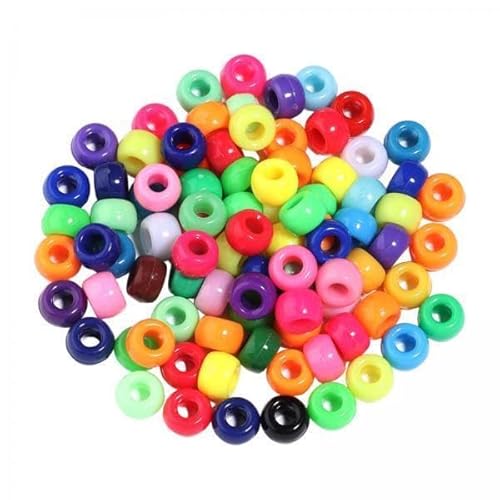 Nishiyuenyi 2x 200 X Perlen, Mehrfarbig, Bastelperlen, Dekoration, Leichte Handarbeit, DIY Basteln, Lose Abstandsperlen für Schlüsselanhänger, Party von Nishiyuenyi