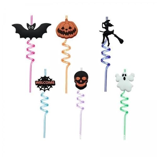 Nishiyuenyi 2x6x Halloween Wiederverwendbare Strohhalme Cartoon Neuheit Requisiten Trinken Nippen Strohhalme für Festival Feier Jahrestag Braut Dusche Nishiyuenyi 2x6x Halloween Wiederverwendbare Strohhalme Cartoon Neuheit Requisiten Trinken Nippen Strohhalme für Festival Feier Jahrestag Braut Dusche von Nishiyuenyi