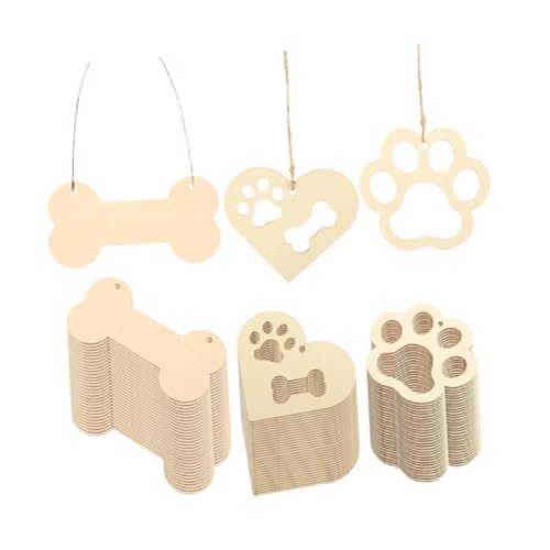 Nishiyuenyi 36 Stück Unfertige Leere Holzstücke, Geschenkanhänger für Verzierungen, DIY Bastelarbeiten von Nishiyuenyi