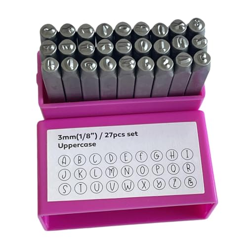 Nishiyuenyi 3mm Metallstempel Set für Schmuckherstellung, Punch Set für Holzprojekte, Rosa Großbuchstaben Nishiyuenyi 3mm Metallstempel Set für Schmuckherstellung, Punch Set für Holzprojekte, Rosa Großbuchstaben von Nishiyuenyi