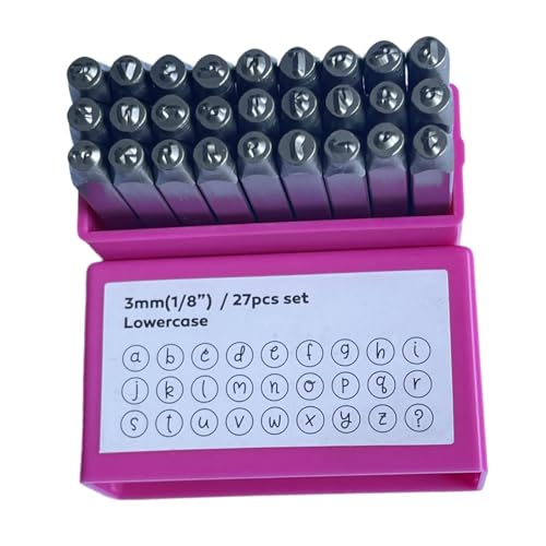 Nishiyuenyi 3mm Metallstempel Set für Schmuckherstellung, Punch Set für Holzprojekte, Rosa Kleinbuchstaben Nishiyuenyi 3mm Metallstempel Set für Schmuckherstellung, Punch Set für Holzprojekte, Rosa Kleinbuchstaben von Nishiyuenyi