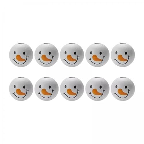 Nishiyuenyi 3x 10 Stück Weihnachts Schneemann Holzperlen, Lose Abstandsperlen, 20 Mm, DIY Neuheit, Bastelperlen mit Loch Zum Aufhängen Am Weihnachtsbaum Nishiyuenyi 3x 10 Stück Weihnachts Schneemann Holzperlen, Lose Abstandsperlen, 20 Mm, DIY Neuheit, Bastelperlen mit Loch Zum Aufhängen Am Weihnachtsbaum von Nishiyuenyi