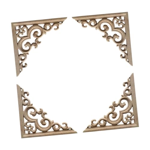Nishiyuenyi 4 Stück unbemalte Holzrahmen Aufkleber, DIY Onlays für Schrankdekoration, 12x12cm von Nishiyuenyi