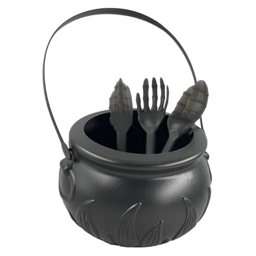 Nishiyuenyi 4 Teiliges Set Sammelbehälter Süßigkeiten Topf Süßigkeiten Halter Partygeschirr Zum Servieren von Snacks mit Utensilien für Alle Themenpa, Schwarz Nishiyuenyi 4 Teiliges Set Sammelbehälter Süßigkeiten Topf Süßigkeiten Halter Partygeschirr Zum Servieren von Snacks mit Utensilien für Alle Themenpa, Schwarz von Nishiyuenyi