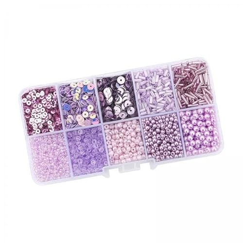 Nishiyuenyi 4x Glas Rocailles Armbandherstellungsset, Schmuckherstellung, Kleine Perlen, Lose Abstandsperlen für Die Dekoration von Ringen, Halsketten, Armbändern Nishiyuenyi 4x Glas Rocailles Armbandherstellungsset, Schmuckherstellung, Kleine Perlen, Lose Abstandsperlen für Die Dekoration von Ringen, Halsketten, Armbändern von Nishiyuenyi