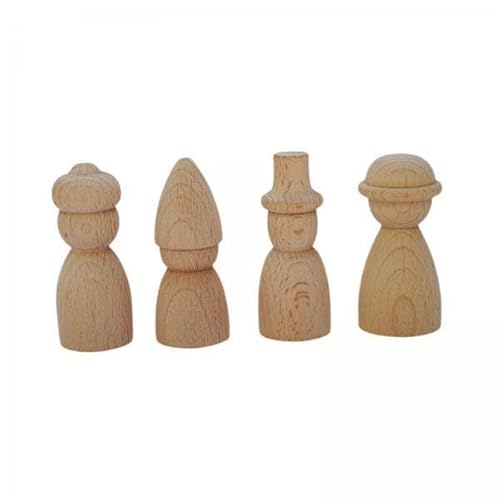 Nishiyuenyi 4x4pcs Holzstiftfiguren, Holzpegpuppen, Unbemaltte Holzfiguren, Dekorative Peg Menschen für Kinderhandwerksprojekte Nishiyuenyi 4x4pcs Holzstiftfiguren, Holzpegpuppen, Unbemaltte Holzfiguren, Dekorative Peg Menschen für Kinderhandwerksprojekte von Nishiyuenyi