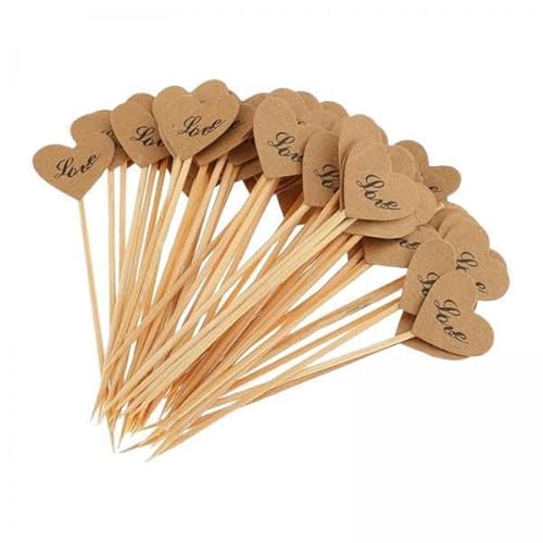Nishiyuenyi 4x50x Cupcake Topper Aus Kraftpapier, Herz Cupcake Picks, Rustikales Süßes Liebesthema, Vintage Kuchen Pick, Picks für Verlobung, Valentinstag, Nishiyuenyi 4x50x Cupcake Topper Aus Kraftpapier, Herz Cupcake Picks, Rustikales Süßes Liebesthema, Vintage Kuchen Pick, Picks für Verlobung, Valentinstag, von Nishiyuenyi