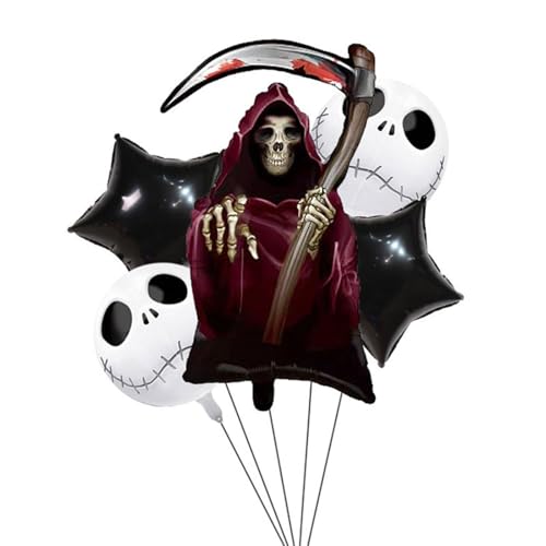 Nishiyuenyi 5 Halloween-Luftballons für Feiern, Aluminiumfolie, Dekoration für Innenräume, Style C Nishiyuenyi 5 Halloween-Luftballons für Feiern, Aluminiumfolie, Dekoration für Innenräume, Style C von Nishiyuenyi