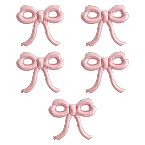 Nishiyuenyi 5x Bowballons Luftballons aus Aluminiumfolie für Geburtstagsfeier und Hochzeitsanlässe, Rosa von Nishiyuenyi