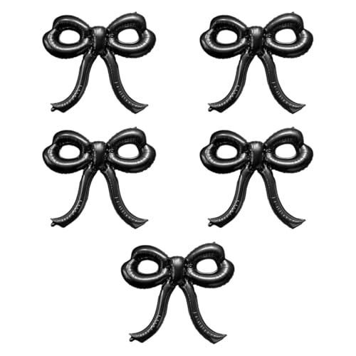 Nishiyuenyi 5x Bowballons Luftballons aus Aluminiumfolie für Geburtstagsfeier und Hochzeitsanlässe, Schwarz Nishiyuenyi 5x Bowballons Luftballons aus Aluminiumfolie für Geburtstagsfeier und Hochzeitsanlässe, Schwarz von Nishiyuenyi