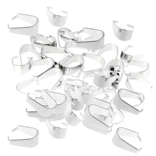 Nishiyuenyi 5x100 Stück Silber Anhänger Klemmbügel Verschlüsse Schmuck DIY Erkenntnisse von Nishiyuenyi