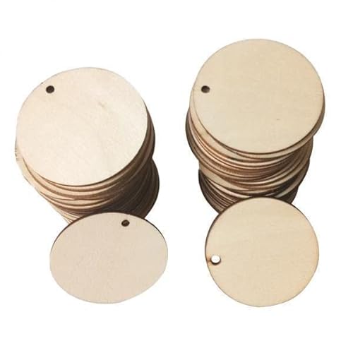 Nishiyuenyi 5x50 Stücke Blank Holz Stücke DIY Handwerk Scrapbooking Hochzeit Party 2cm von Nishiyuenyi