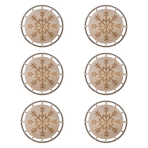 Nishiyuenyi 6 Stück Weihnachts Makramee Ornamente, Bastelanhänger, Holzscheiben, DIY Hängeanhänger für Boho Dekor, Hochzeit, Weihnachtsdekoration, Set B von Nishiyuenyi