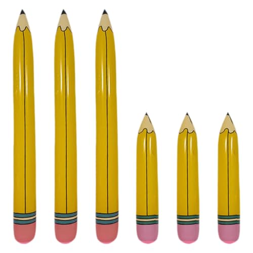 Nishiyuenyi 6X Aufblasbarer Bleistift, Lustig, Zurück Zur Schule, für Klassenzimmer, Jungen Und Mädchen von Nishiyuenyi