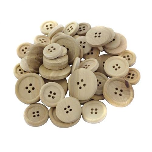Nishiyuenyi 6x 50er Natürliche Knöpfe Aus Holz für Kinder Perfekt Zum Basteln Und Scrapbooking von Nishiyuenyi