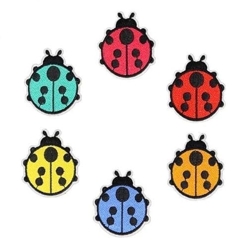 Nishiyuenyi 6x 6pcs Marienkäfer Stickerei Patches Stoffaufkleber Nähen Kleidung Applique Nishiyuenyi 6x 6pcs Marienkäfer Stickerei Patches Stoffaufkleber Nähen Kleidung Applique von Nishiyuenyi