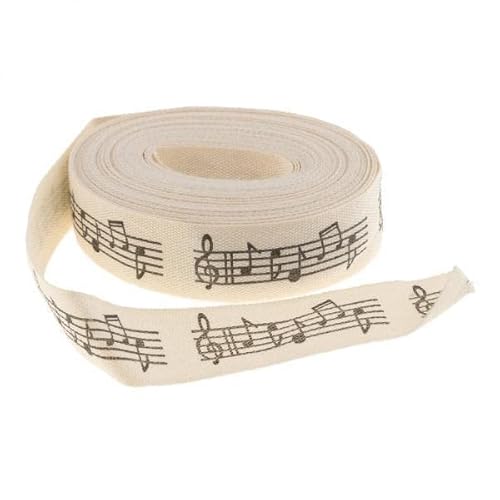 Nishiyuenyi 6x5 Yards Musiknote Bedrucktes Stoffband Geschenkpaket Basteln Hochzeitsdeko von Nishiyuenyi