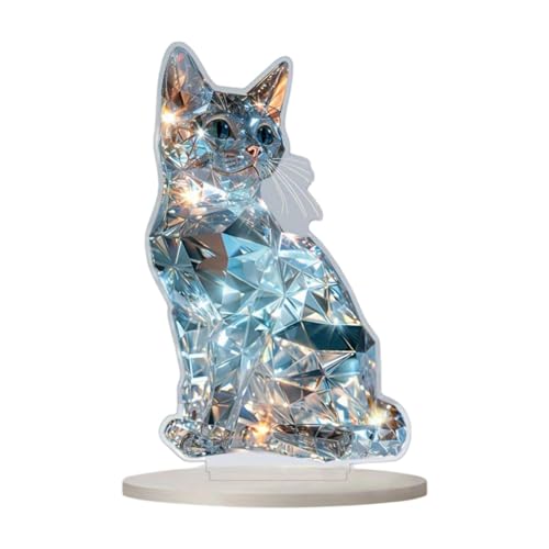 Nishiyuenyi Acryl Tierdekor 2D Schild für Tisch und Regal, Blaues Kätzchen von Nishiyuenyi