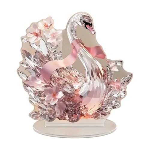 Nishiyuenyi Acryl Tierdekor 2D Schild für Tisch und Regal, Schwan von Nishiyuenyi