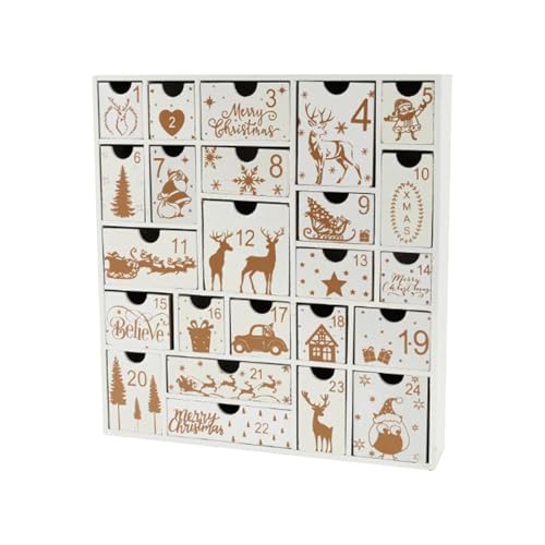Nishiyuenyi Adventskalender Holz Weihnachtskalender mit 24 Nummerierten Laden Geschenkbox Füllbox Aufbewahrungsbox für Kinder Erwachsene für Adventszeit Tischdeko, Weiß Nishiyuenyi Adventskalender Holz Weihnachtskalender mit 24 Nummerierten Laden Geschenkbox Füllbox Aufbewahrungsbox für Kinder Erwachsene für Adventszeit Tischdeko, Weiß von Nishiyuenyi