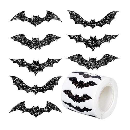 Nishiyuenyi Fledermaus Aufkleber Selbstklebend Dekorative Etiketten für Geschenkverpackung Und Briefumschlag Verschließen für Halloween Party DIY Basteln Und, Style A von Nishiyuenyi