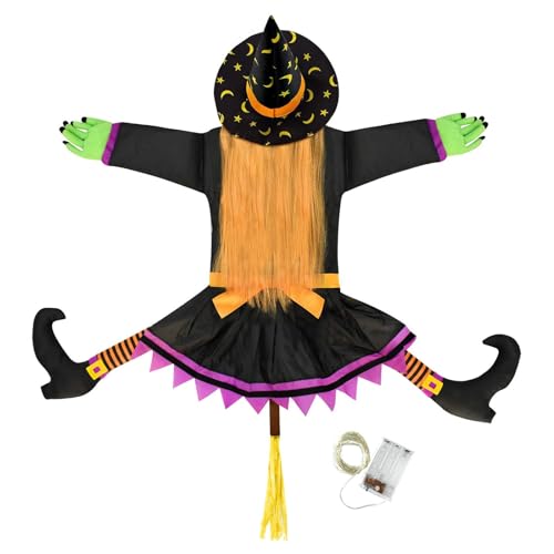 Nishiyuenyi Fliegende Halloween Dekoration mit Beleuchtung für Den Garten, Orange Beine Haare von Nishiyuenyi