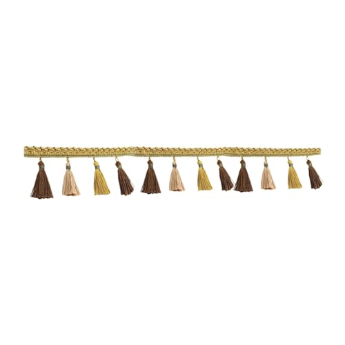 Nishiyuenyi Fransenborte aus Polyester, 8,9 cm Breite, Quasten für Nähprojekte und Dekoration, Gold Nishiyuenyi Fransenborte aus Polyester, 8,9 cm Breite, Quasten für Nähprojekte und Dekoration, Gold von Nishiyuenyi